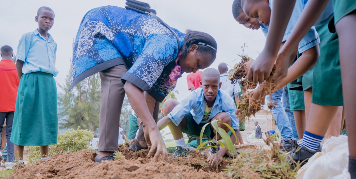 MKU students boost green Kigali with tree-planting drive