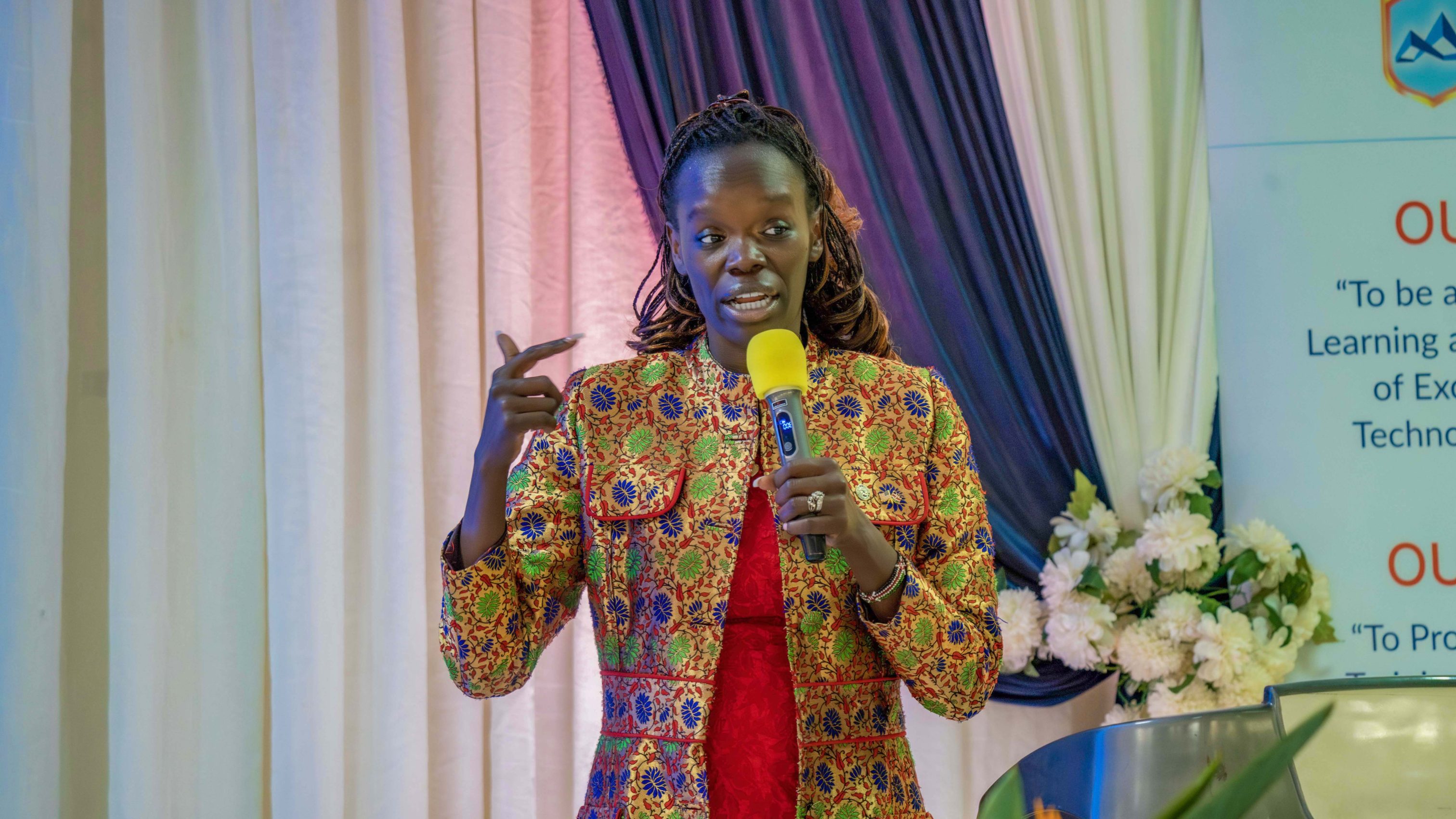 Hon. Huldah Momanyi Hiltsley,  Minnesota State Representative, during a public lecture held at Mount Kigali University