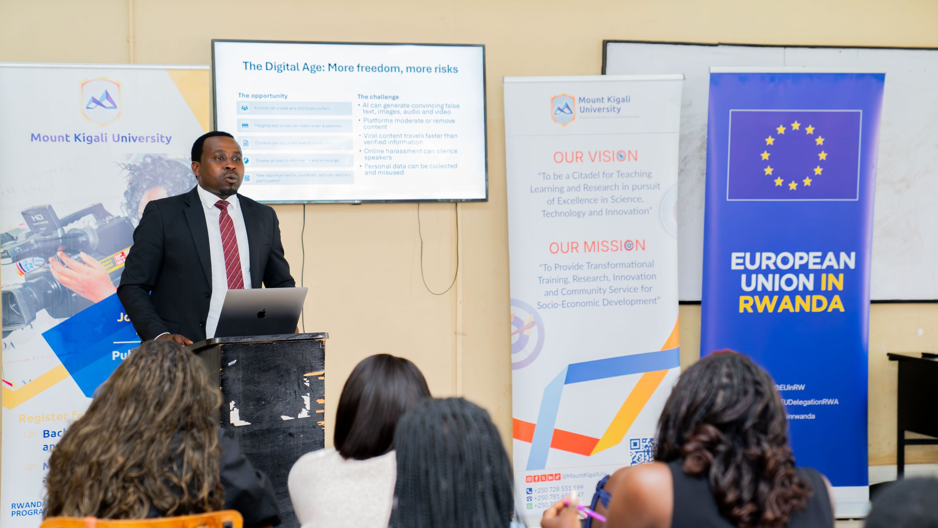 Mr. Jean Paul Ibambe, a speaker on freedom of expression in the digital age