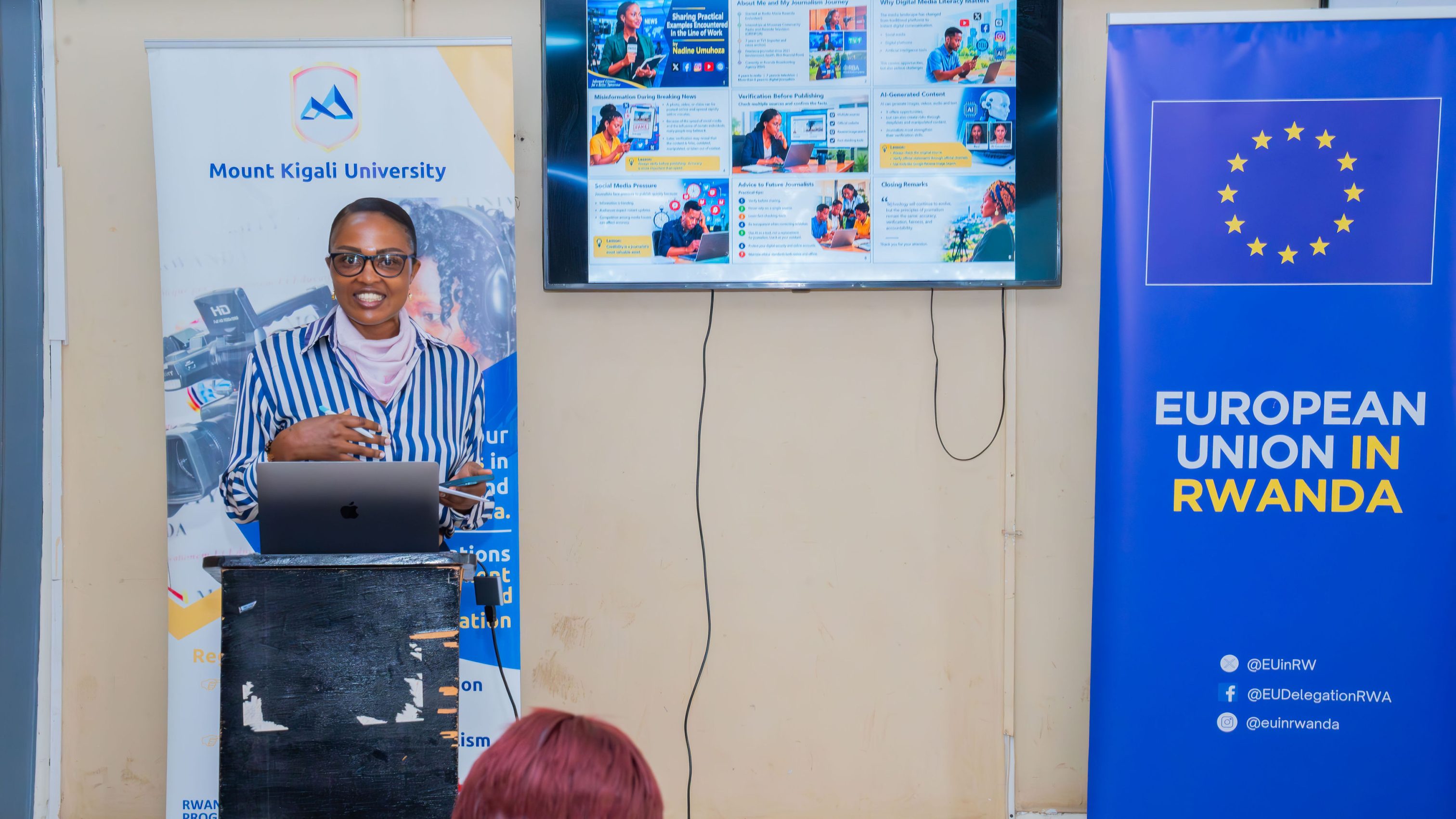 Ms. Nadine Umuhoza, a news anchor at Rwanda Broadcasting Agency (RBA)